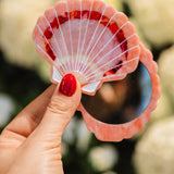 Hand-painted Sunset Seashell Compact Mirror | Eco-Friendly