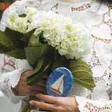 Hand-painted Sail Boat Handbag Hero Brush | Eco-Friendly