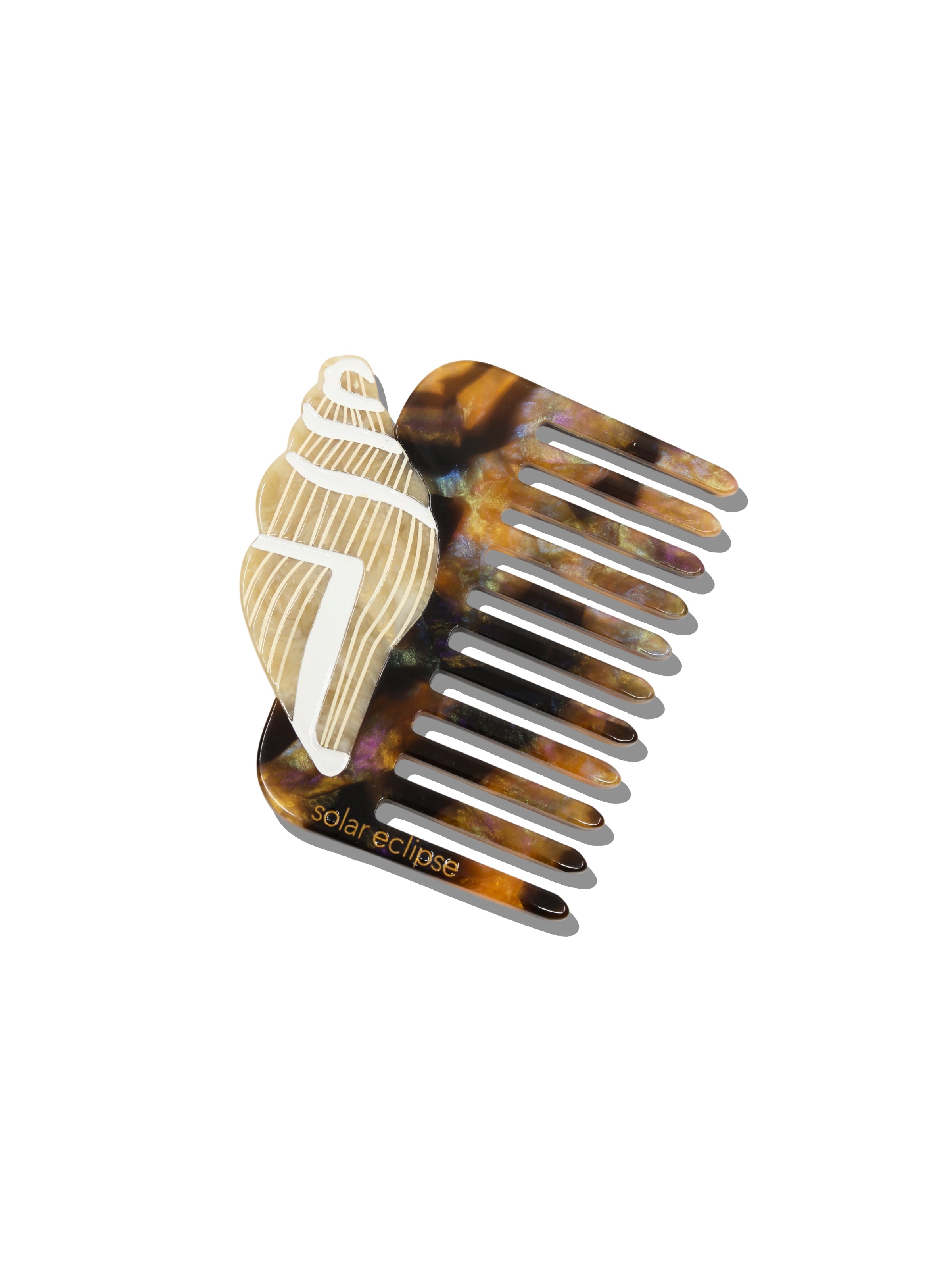Conch Comb Hand-painted Conus Conch Pocket Comb | Eco-Friendly – Solar Eclipse