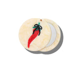 Hand-painted Pepper Compact Mirror | Eco-Friendly