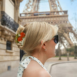 Hand-painted Orange Blossom Claw Hair Clip | Eco-Friendly
