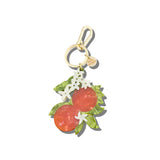 Hand-painted Orange Blossom Bag Charm + Keychain | Eco-Friendly