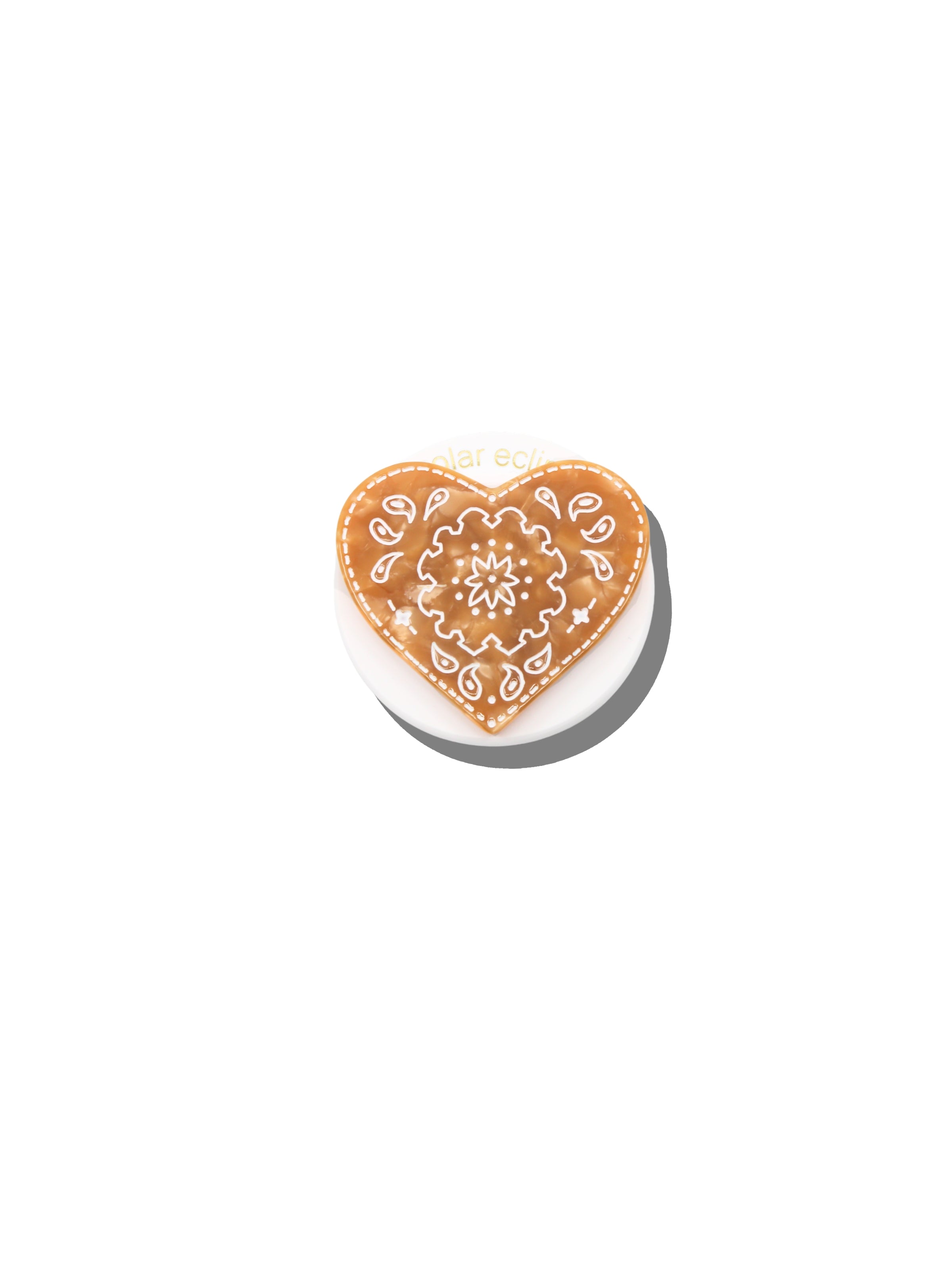 Hand-painted Paisley Heart GripCharm | Eco-Friendly