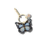 Hand-painted Baby Blue Monarch Bag Charm + Keychain | Eco-Friendly