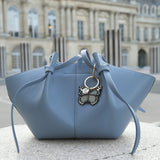 Hand-painted Baby Blue Monarch Bag Charm + Keychain | Eco-Friendly