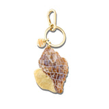 Hand-painted Tulip Conch Shell Bag Charm + Keychain | Eco-Friendly