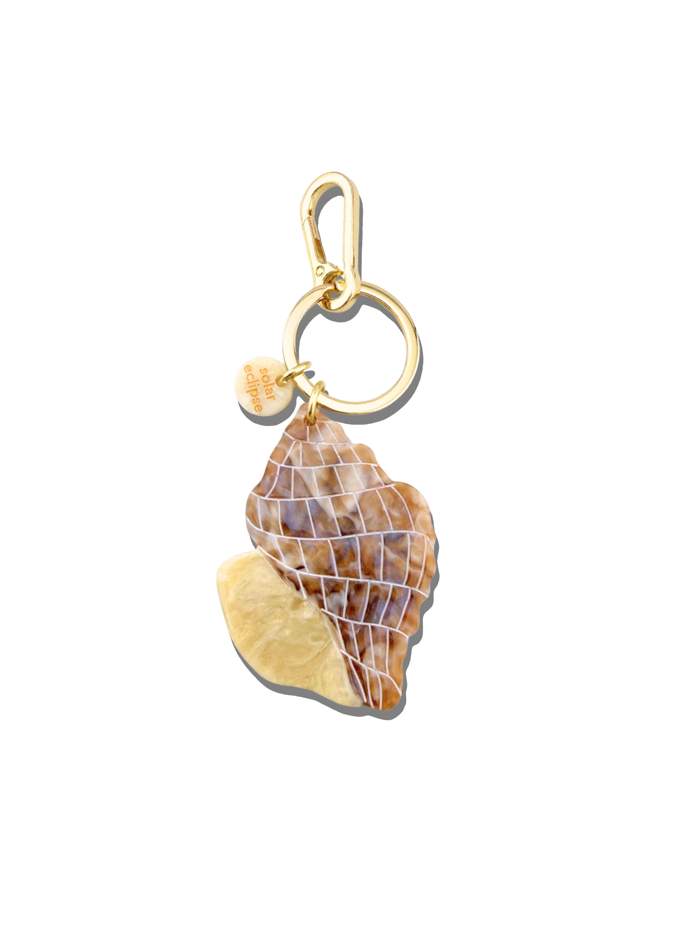 Hand-painted Tulip Conch Shell Bag Charm + Keychain | Eco-Friendly