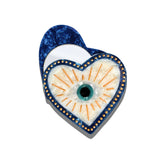 Hand-painted Blue Lucky Eye Compact Mirror | Eco-Friendly