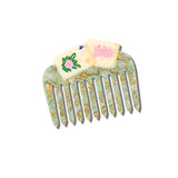 Hand-painted Flower Mahjong Pocket Comb | Eco-Friendly