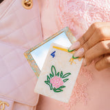 Hand-painted Flower Mahjong Compact Mirror | Eco-Friendly