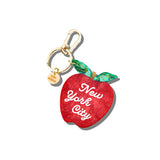 Hand-painted New York Apple Bag Charm + Keychain | Eco-Friendly