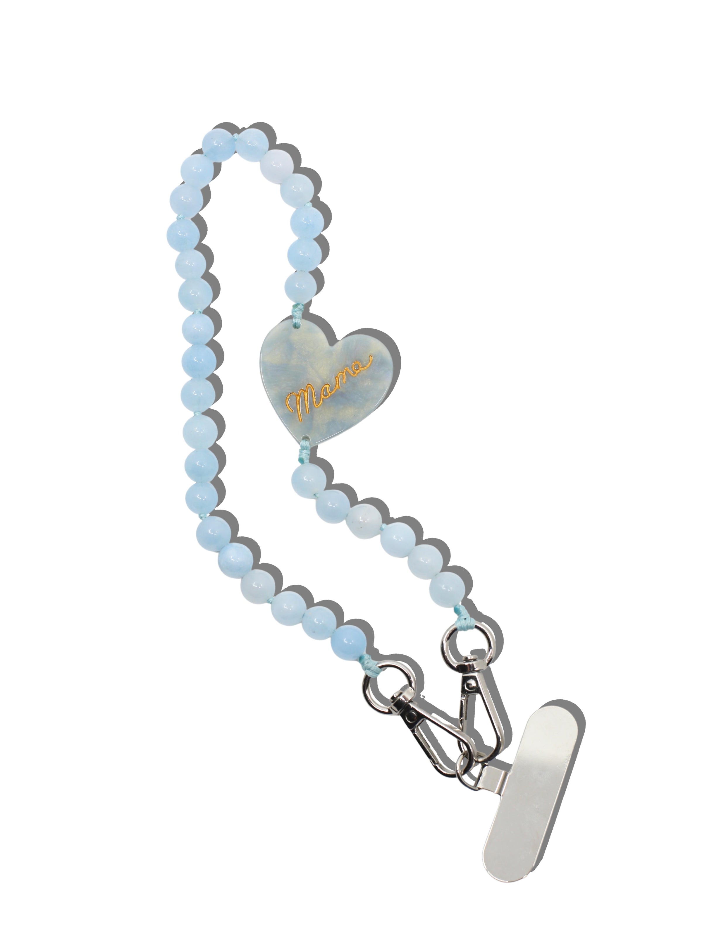 Hand-painted Mama Heart Bracelet Phone Chain
