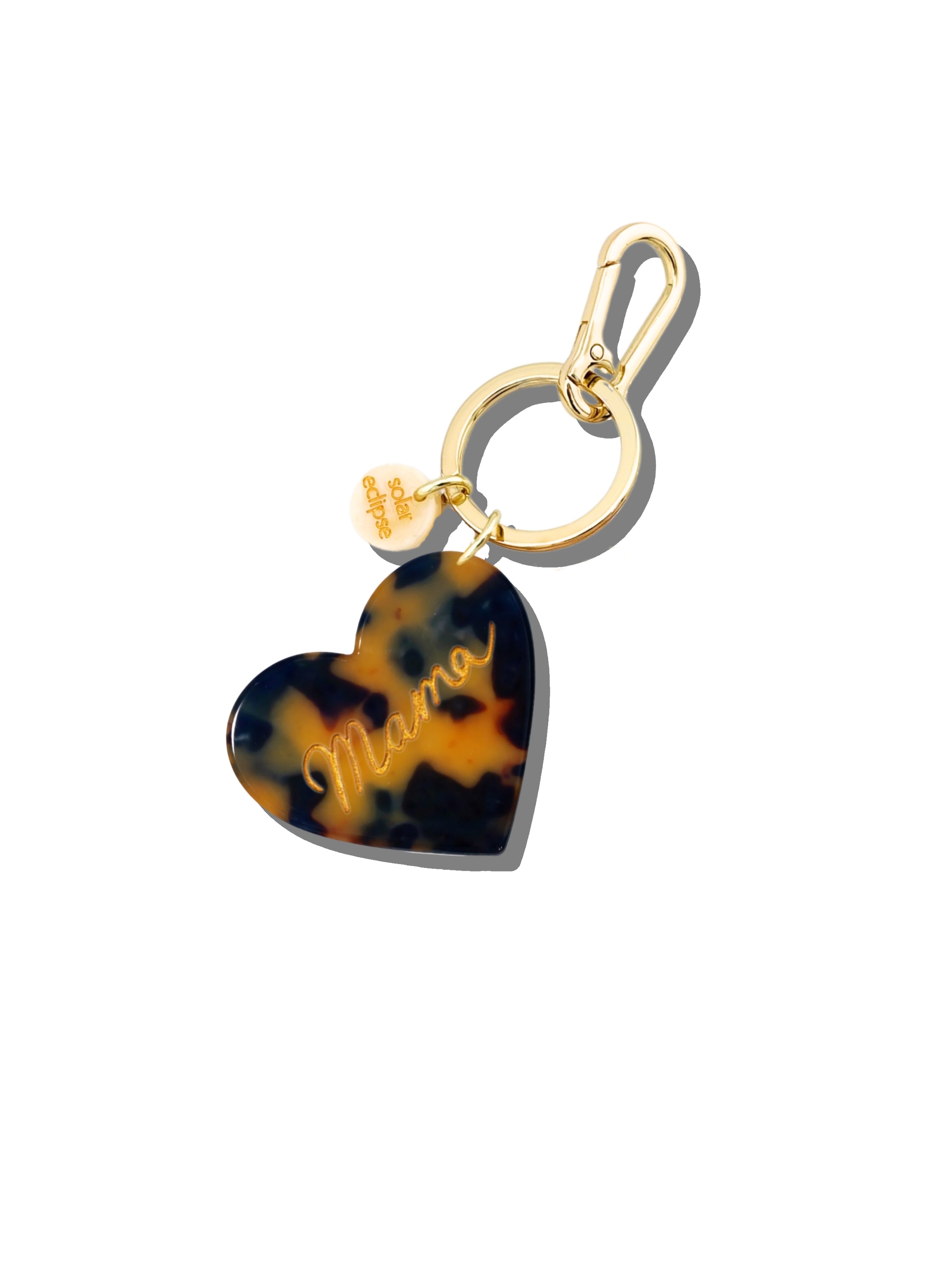 Hand-Painted Mama Heart Acetate Bag Charm + Keychain | Eco-Friendly