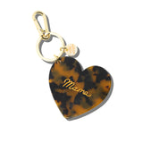 Hand-Painted Mama Heart Acetate Bag Charm + Keychain | Eco-Friendly