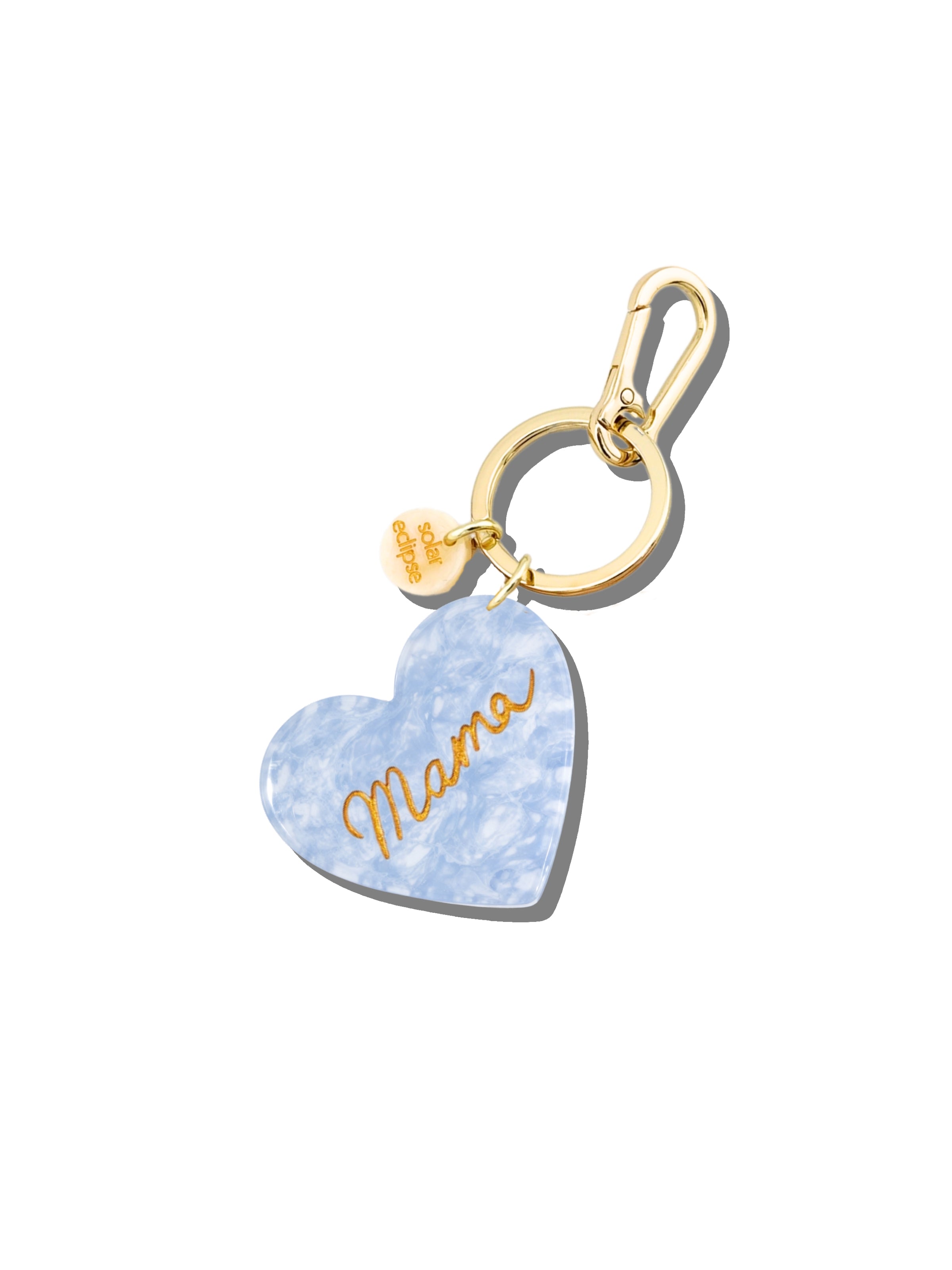 Hand-Painted Mama Heart Acetate Bag Charm + Keychain | Eco-Friendly