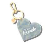 Hand-painted Bride Heart Bag Charm + Keychain | Eco-Friendly
