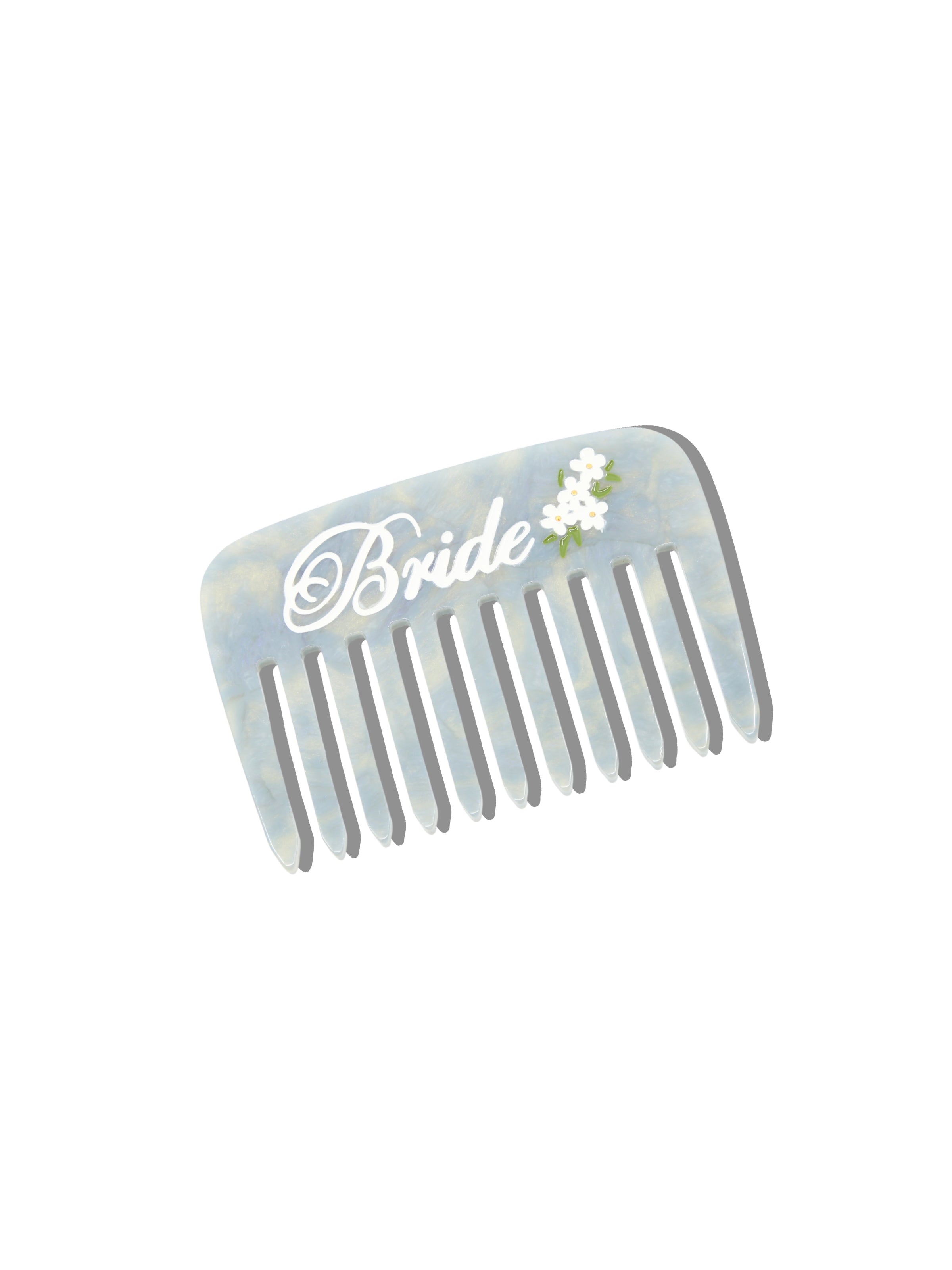 Hand-painted Bride Pocket Comb | Eco-Friendly