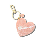 Hand-painted Bridesmaid Heart Bag Charm + Keychain | Eco-Friendly