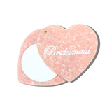 Hand-painted Bridesmaid Heart Compact Mirror | Eco-Friendly