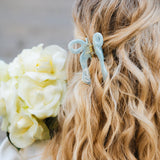 Hand-painted Bride Bow Claw Hair Clip | Eco-Friendly