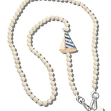 Handpainted Sailboat Gemstone Crossbody Phone Chain