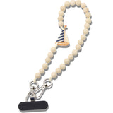Hand-painted Sailboat Gemstone Bracelet Phone Chain