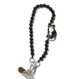 Hand-painted Tuxedo Cat Bracelet Phone Chain
