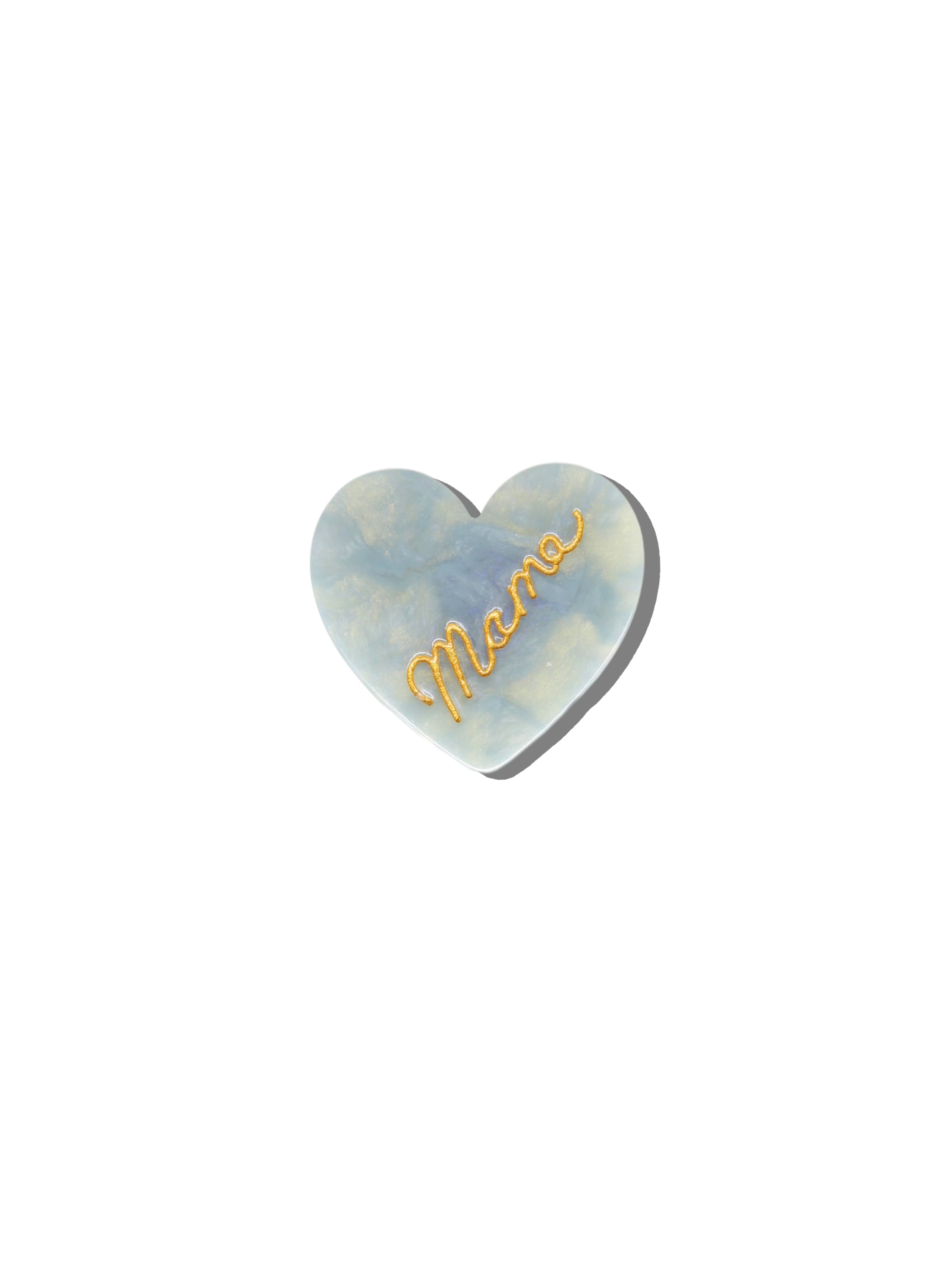 Hand-painted Mama Heart Brooch Pin