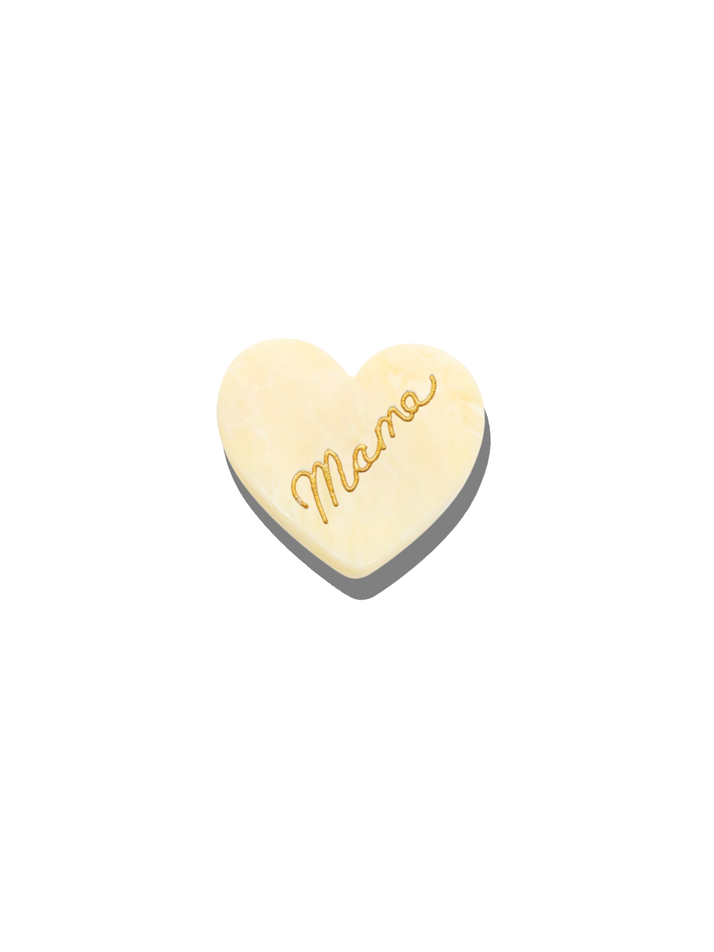 Hand-painted Mama Heart Brooch Pin