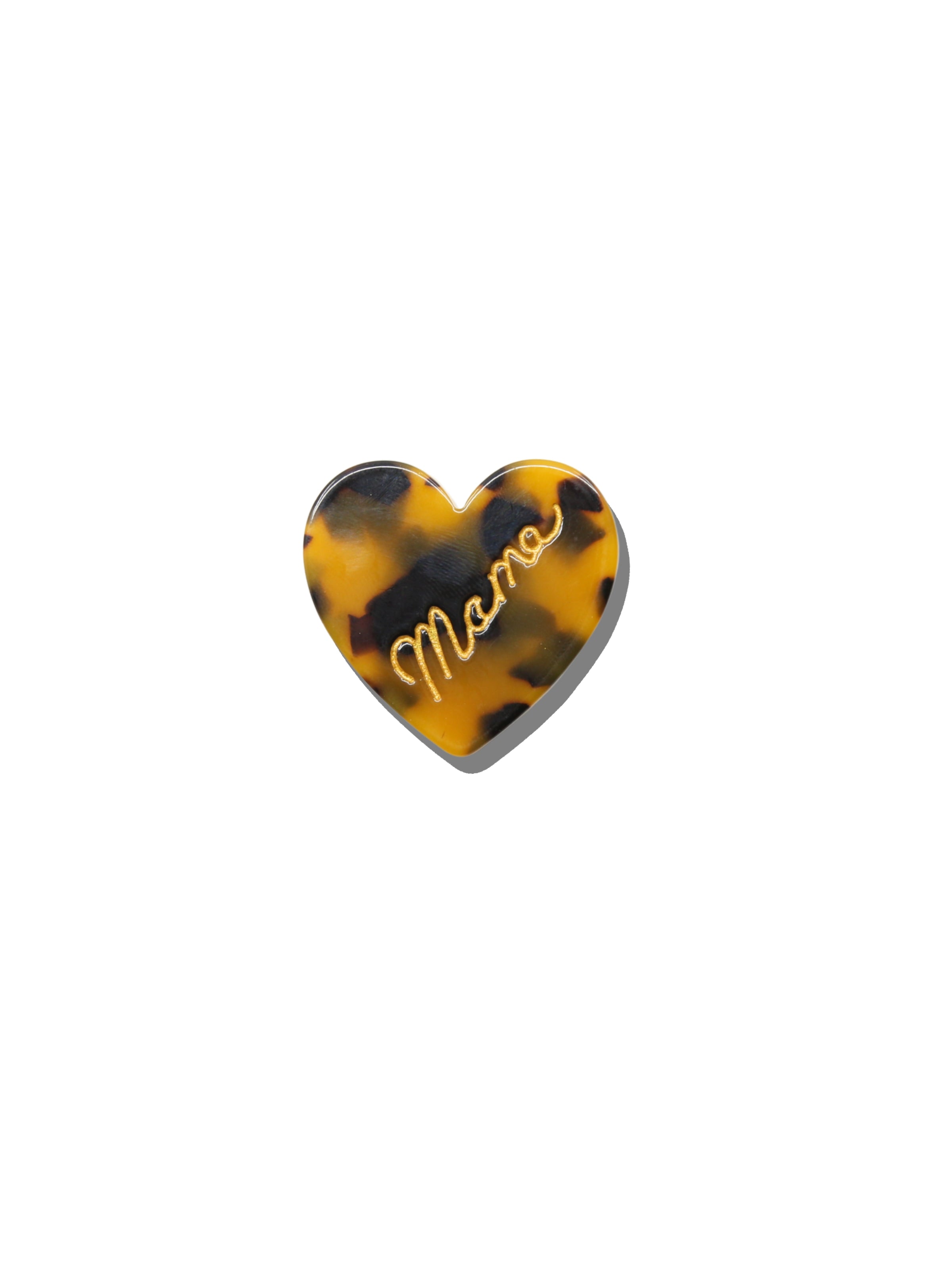 Hand-painted Mama Heart Brooch Pin