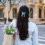 Hand-painted Coquette Bow Claw Hair Clip | Eco-Friendly