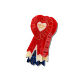 Hand-Painted Vintage Ribbon Claw Clip | Eco-Friendly