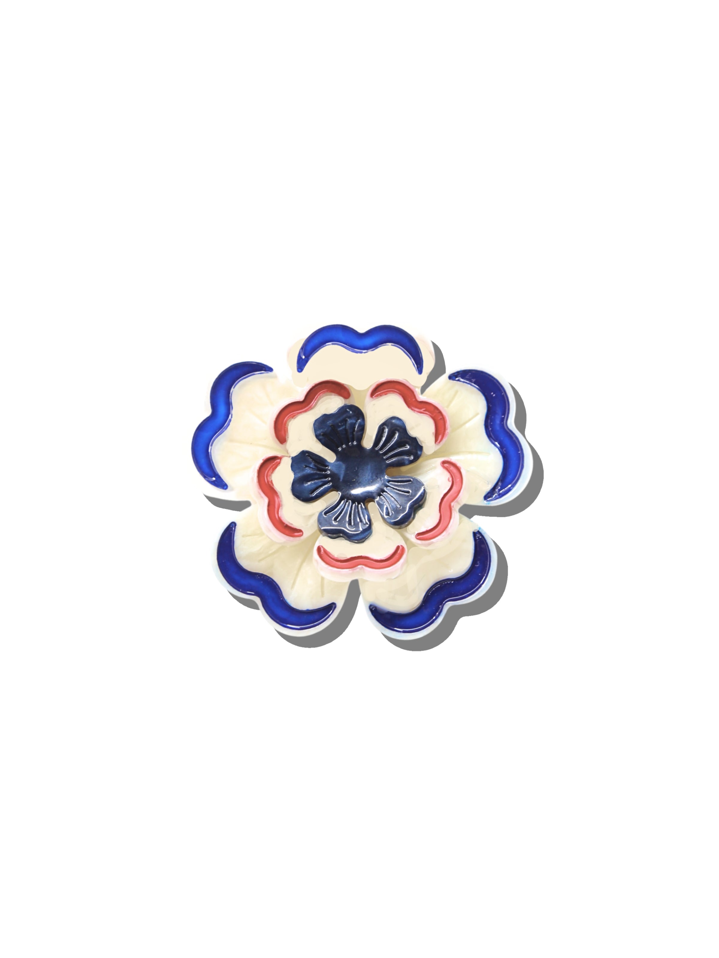 Hand-Painted Americana Flower Claw Clip | Eco-Friendly