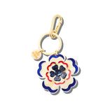 Hand-painted Americana Flower Bag Charm + Keychain | Eco-Friendly