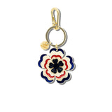 Hand-painted Americana Flower Bag Charm + Keychain | Eco-Friendly