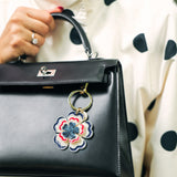 Hand-painted Americana Flower Bag Charm + Keychain | Eco-Friendly