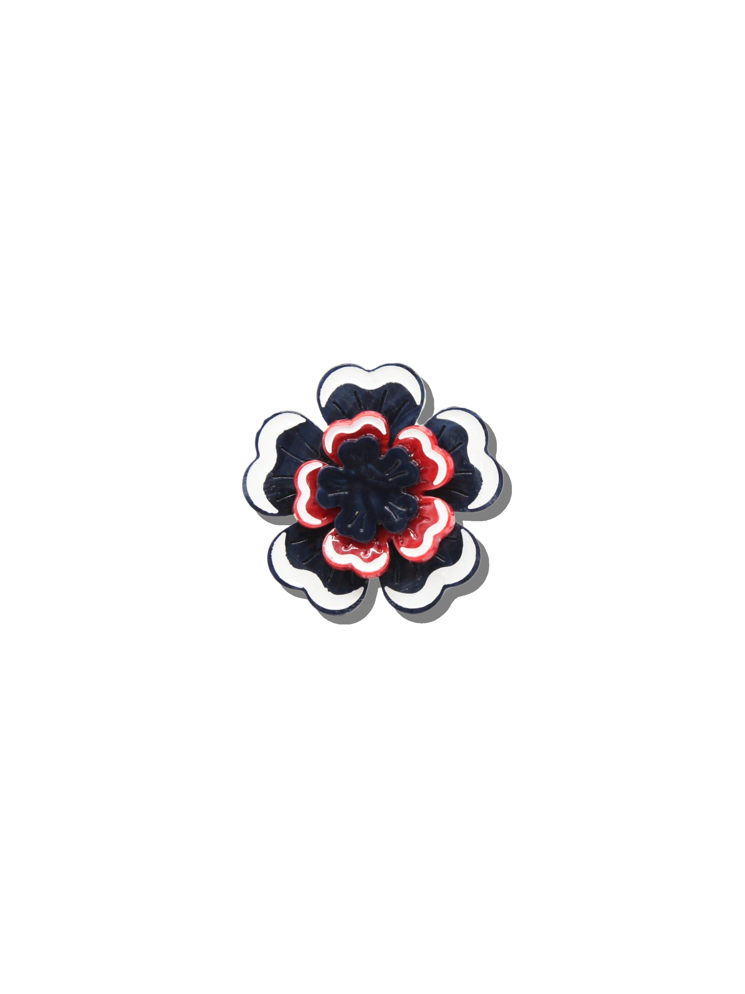 Hand-painted Americana Flower Brooch Pin