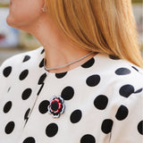 Hand-painted Americana Flower Brooch Pin