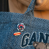 Hand-painted Americana Flower Brooch Pin