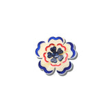 Hand-painted Americana Flower Brooch Pin