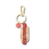 Hand-painted America Hotdog Bag Charm + Keychain | Eco-Friendly