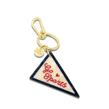 Hand-painted Go Sports Pendant Flag Bag Charm + Keychain | Eco-Friendly