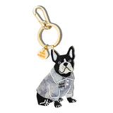 Hand-painted Frenchie Puppy Bag Charm + Keychain | Eco-Friendly