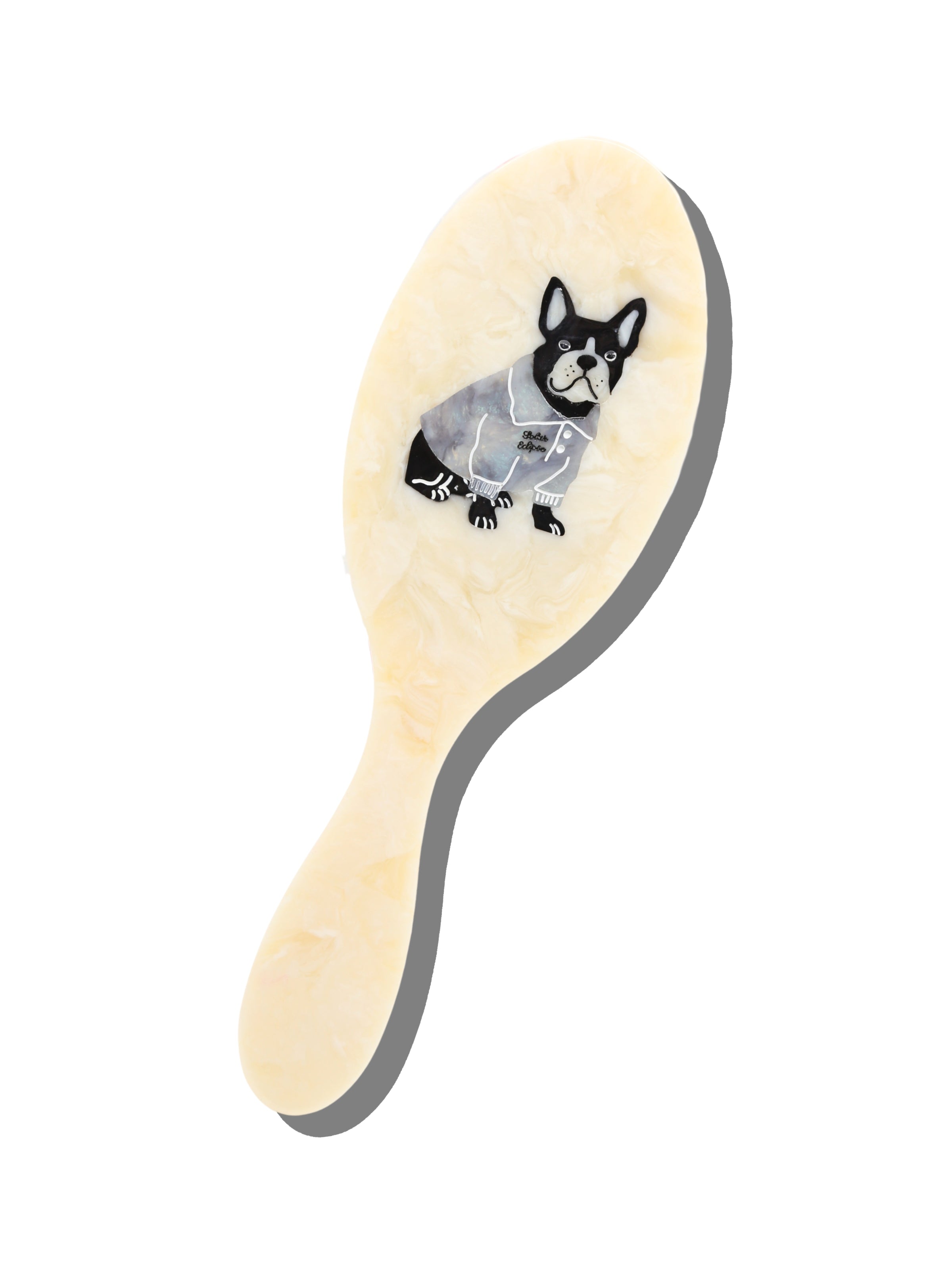Hand-painted Frenchie Puppy Brush | Eco-Friendly