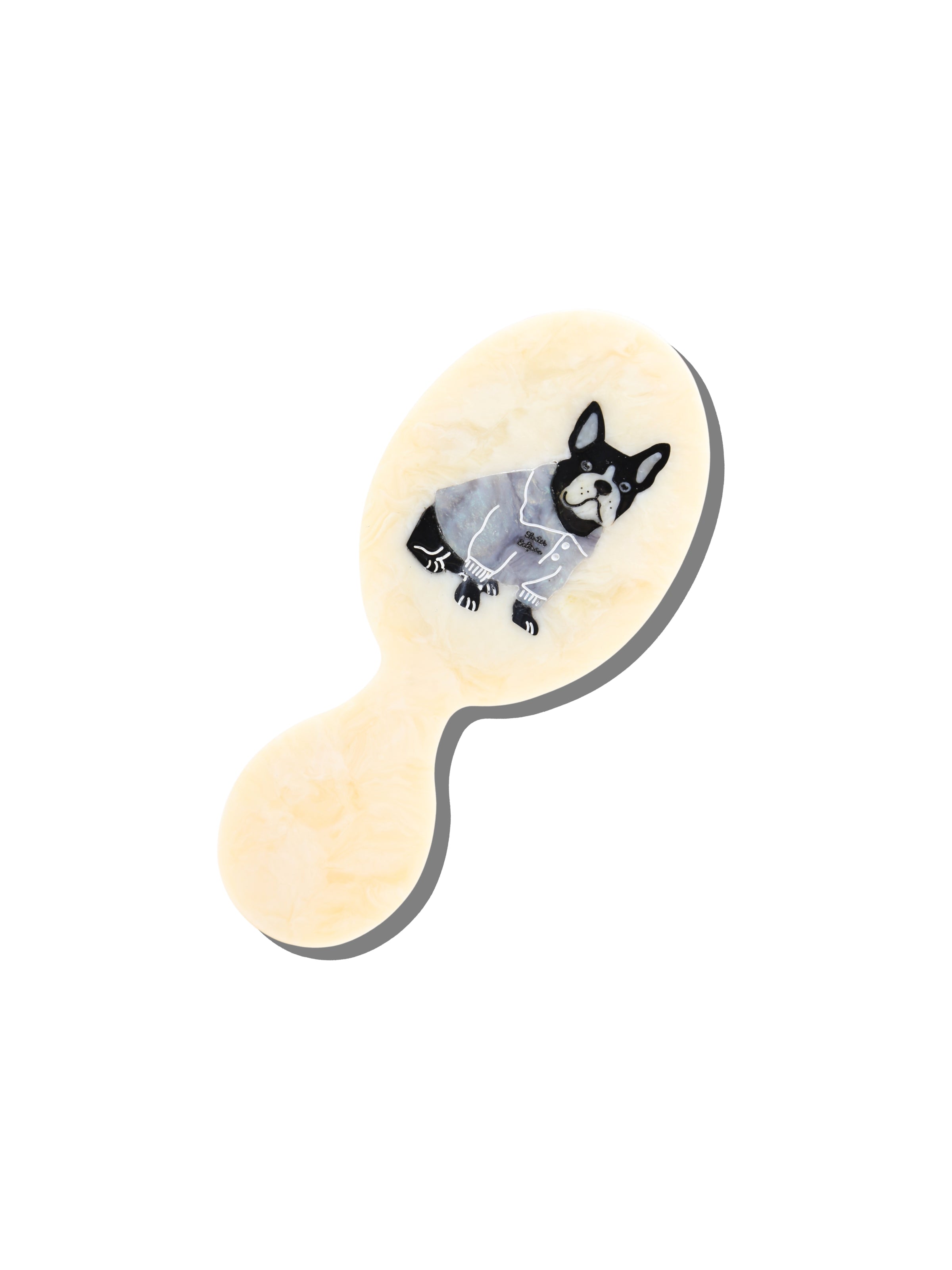 Hand-painted Frenchie Puppy Brush | Eco-Friendly