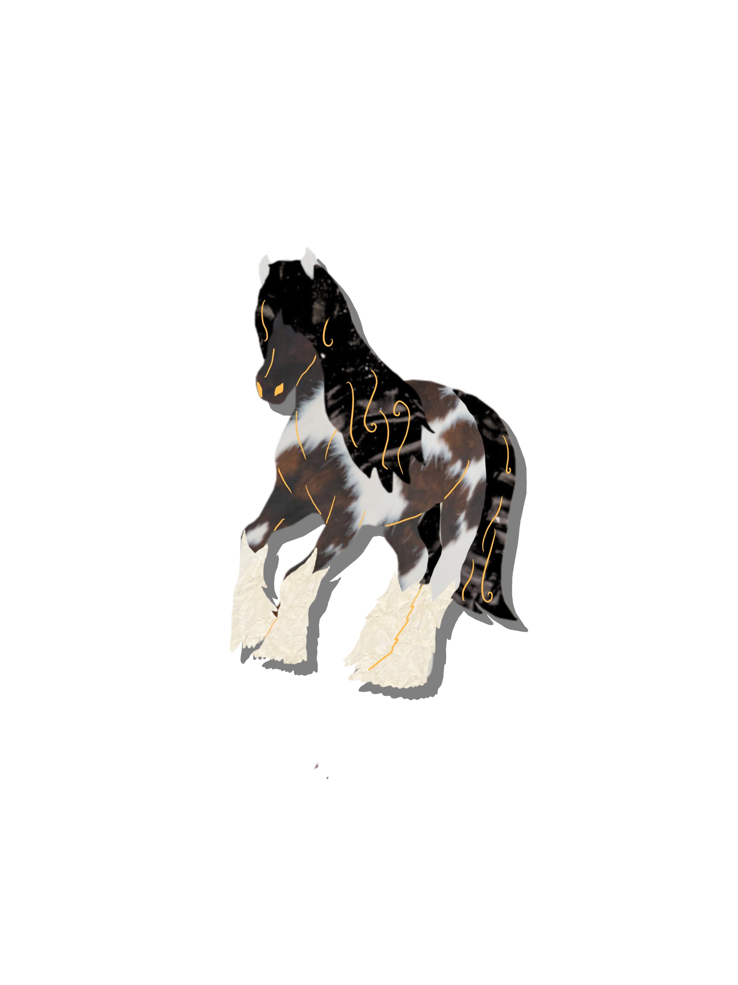 Hand-painted Horse Claw Hair Clip | Eco-Friendly