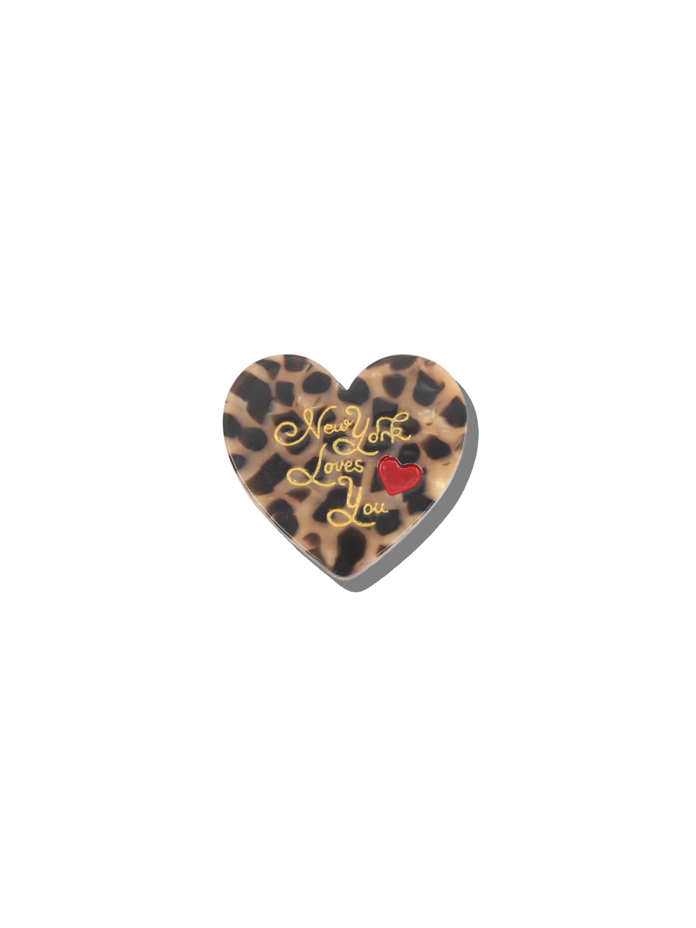 Hand-painted New York Loves You Heart Brooch Pin