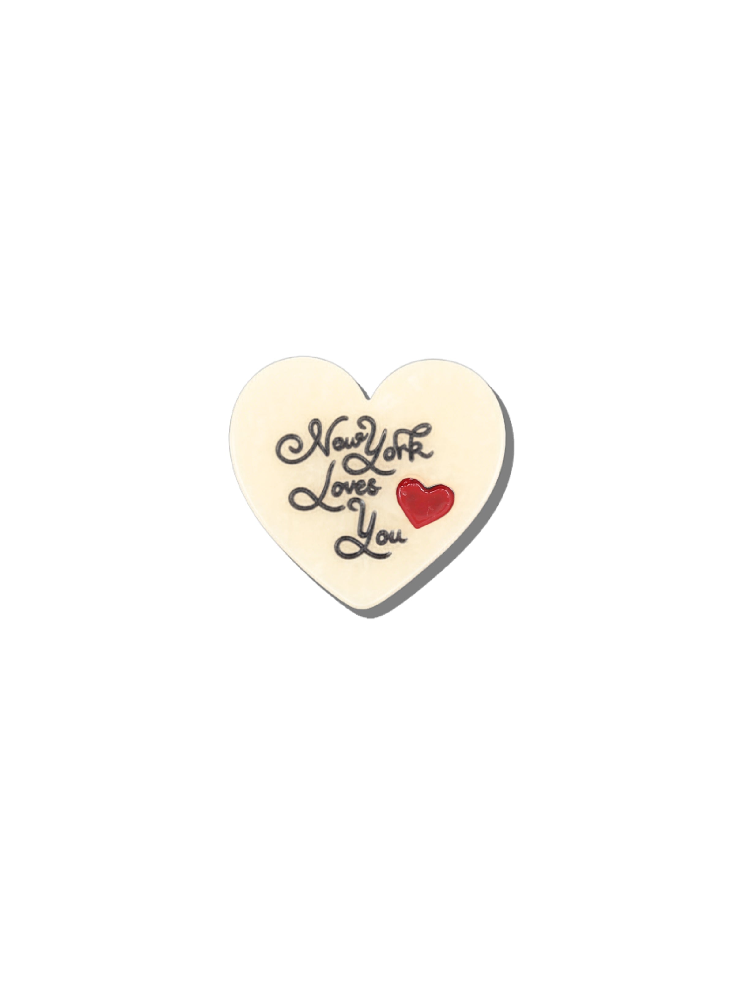 Hand-painted New York Loves You Heart Brooch Pin