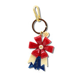 Hand-painted American Ribbon Bag Charm + Keychain | Eco-Friendly