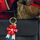 Hand-painted American Ribbon Bag Charm + Keychain | Eco-Friendly